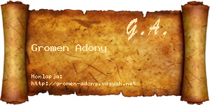 Gromen Adony névjegykártya